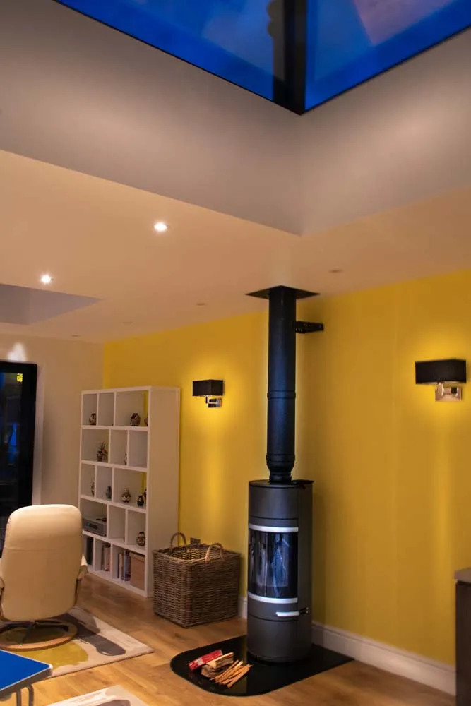 night view of inside extension